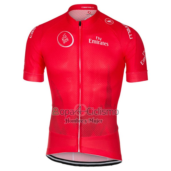 Dubai Tour Ropa Ciclismo Culotte Corto 2017 Hombre Mangas Cortas Profundo Rojo